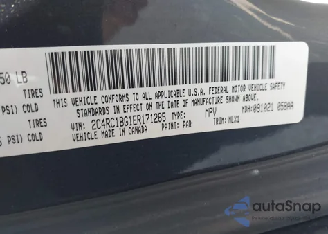 2014 Chrysler Town & Country Touring из США, поврежденный, VIN 2C4RC1BG1ER171285